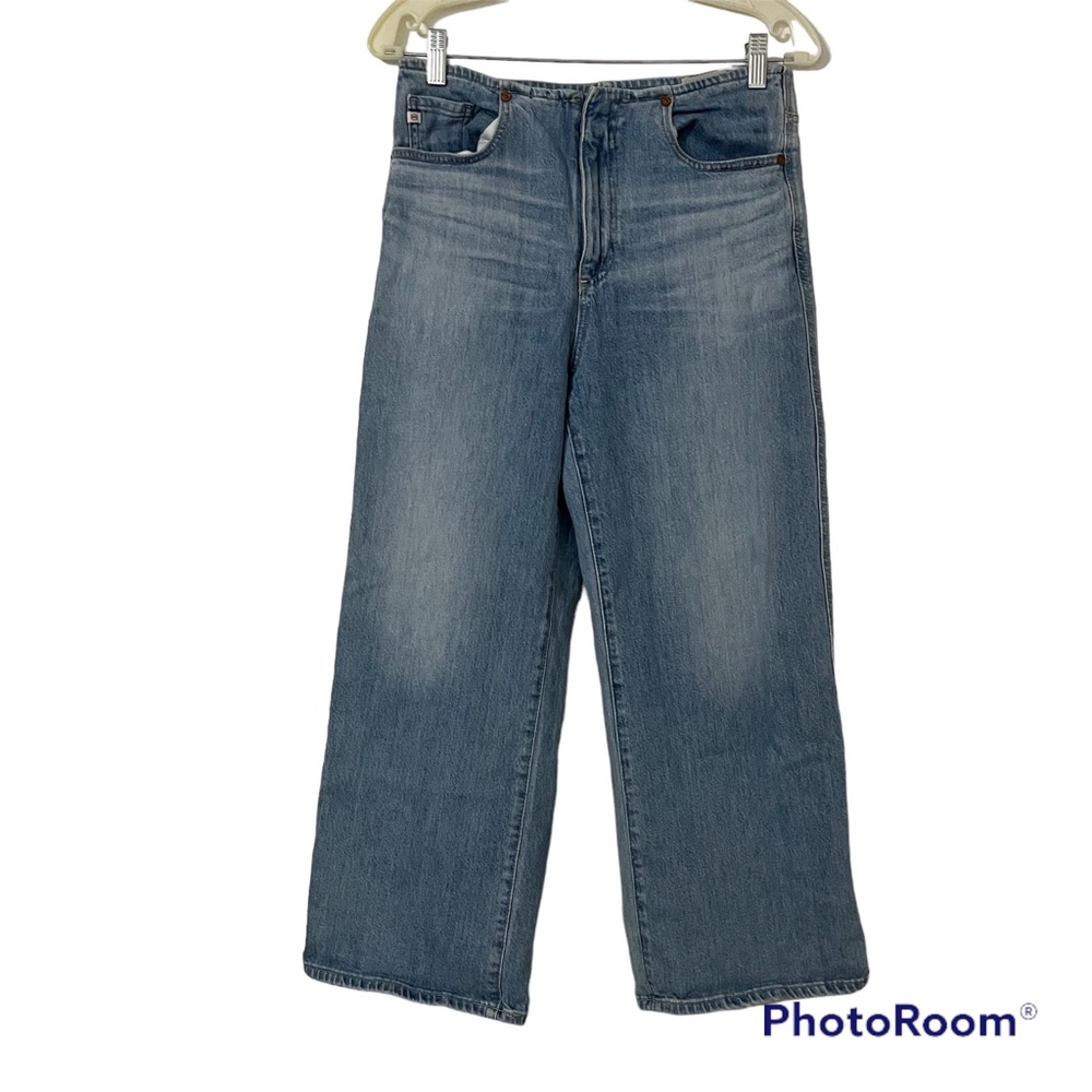 Adriano Goldschmied Etta Jeans Wide Leg Crop Sunlight Blue Size 26R